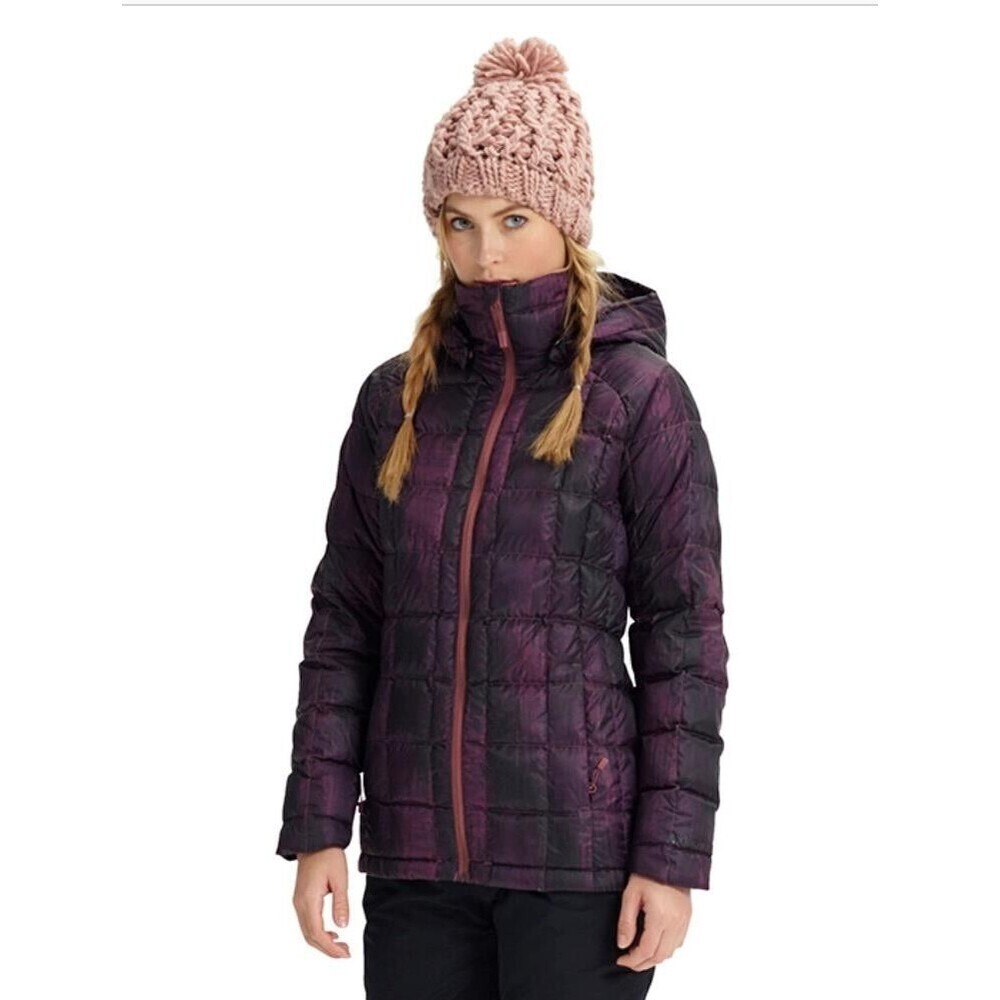 Burton AK Baker Jacket Women S Black Purple Drip Camo Hooded Insulator Zip Coat